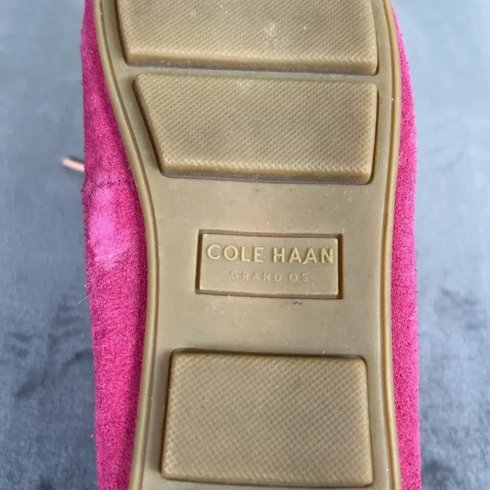 Cole Haan Girls Driving Shoes Pink Suede Slip On Moccasins Loafers Sz 2 Grand.OS